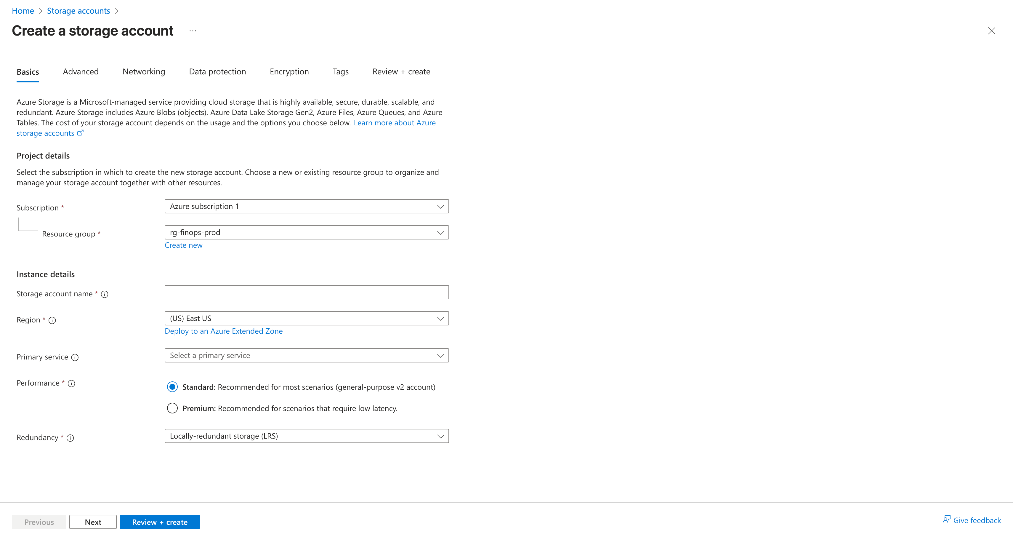 Azure Storage Accounts