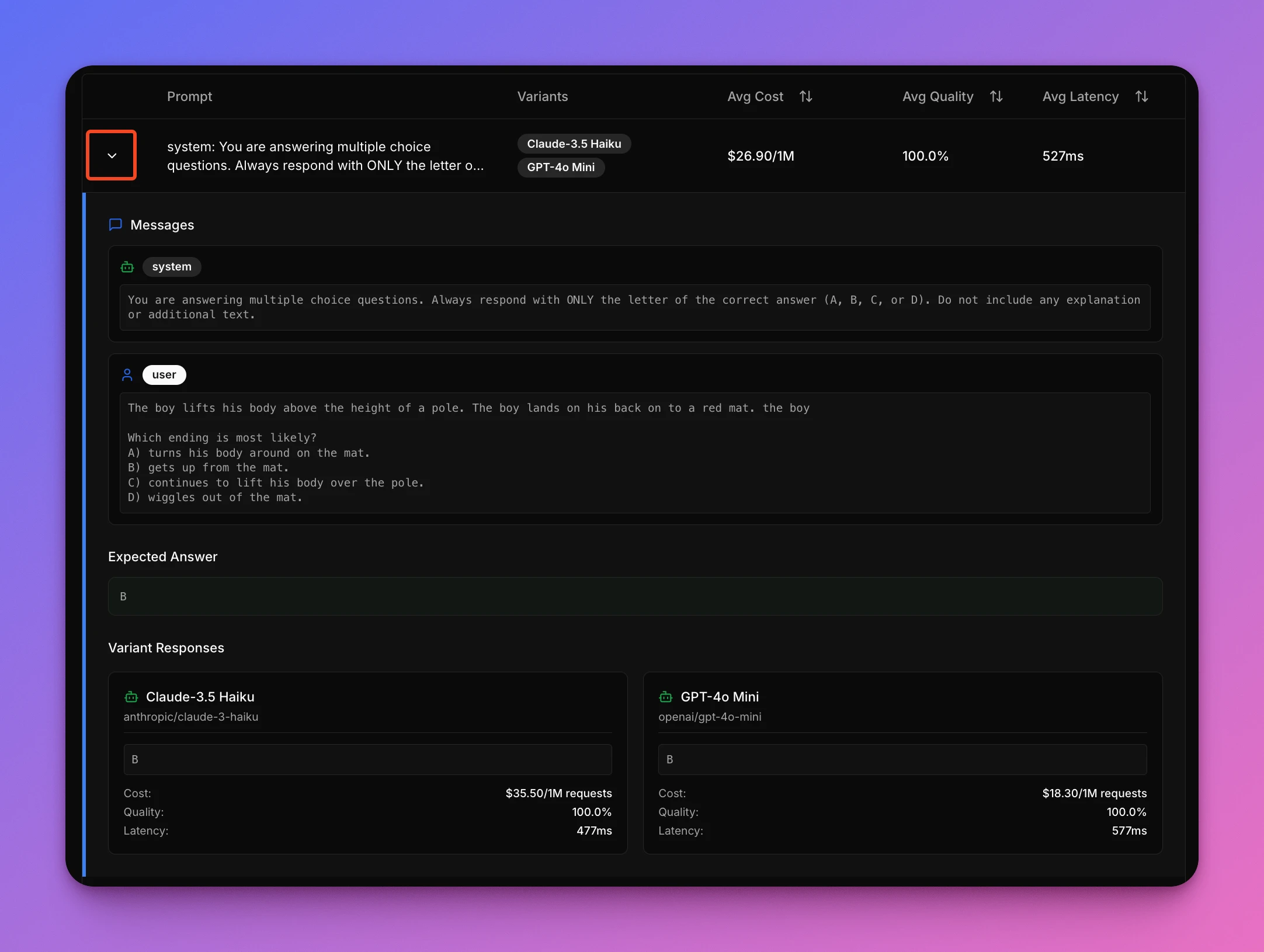 Experiment Prompt Detail