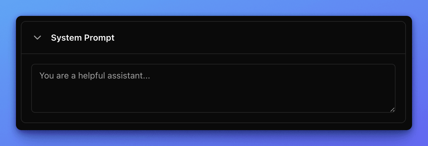 Narev platform System prompt text input