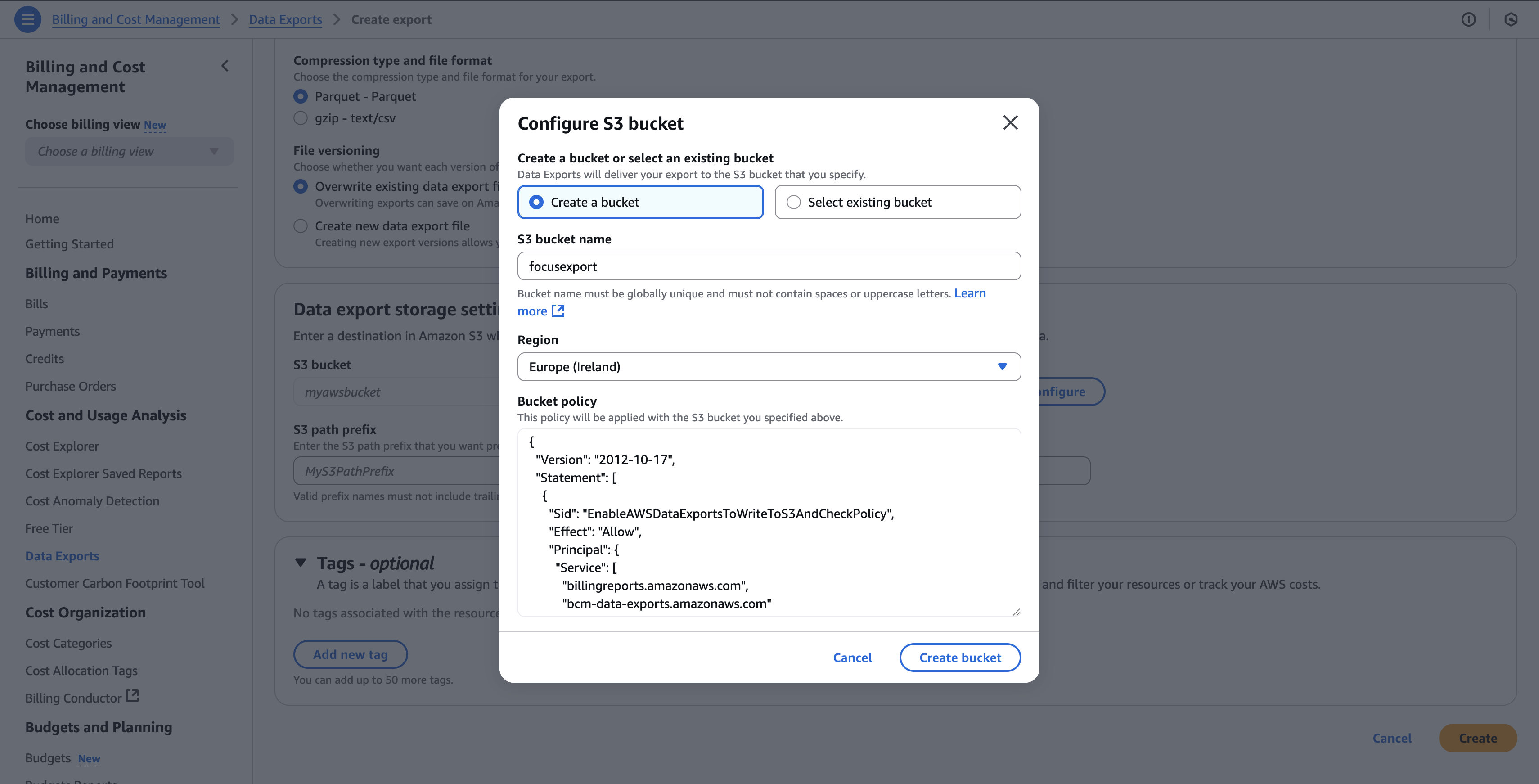 AWS Create Bucket